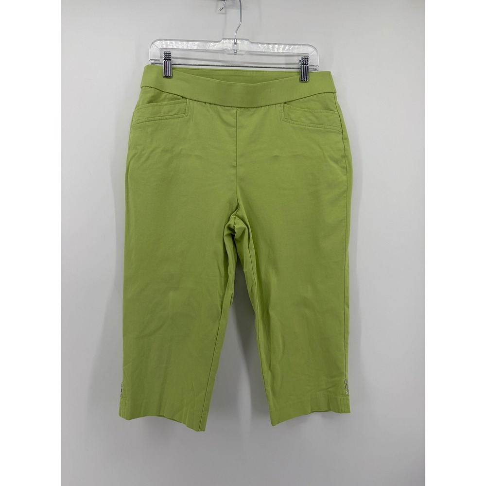 Christopher & Banks Womens 10 Lime Green Capri Pants Signature Slimming Pull On